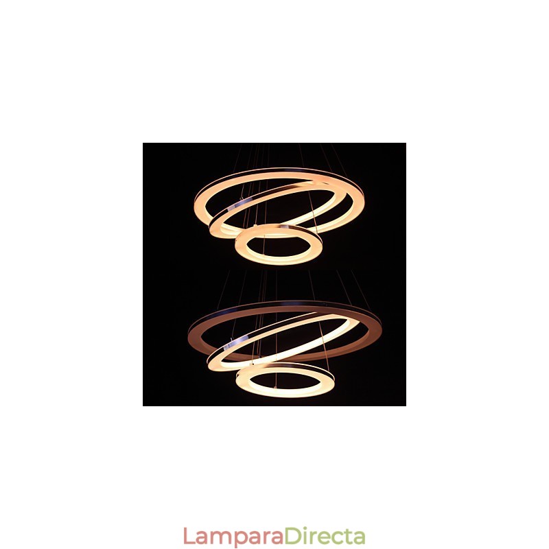 Lámpara colgante moderna de 3 anillos de acrílico
