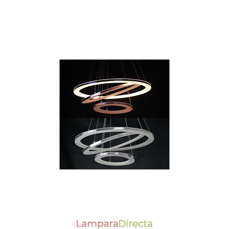 Lámpara colgante moderna de 3 anillos de acrílico