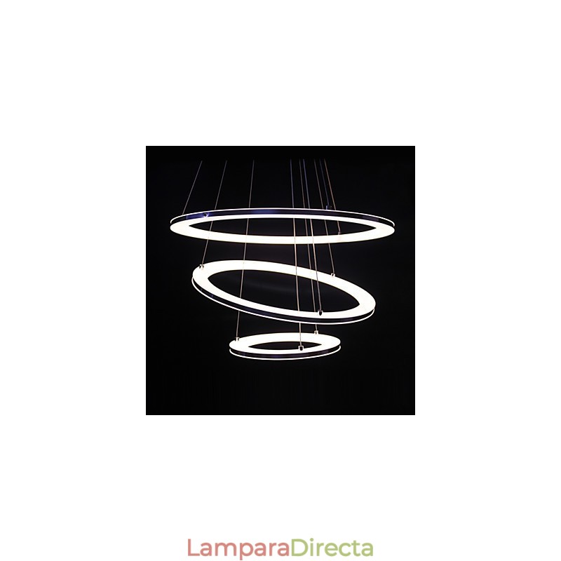 Lámpara colgante moderna de 3 anillos de acrílico