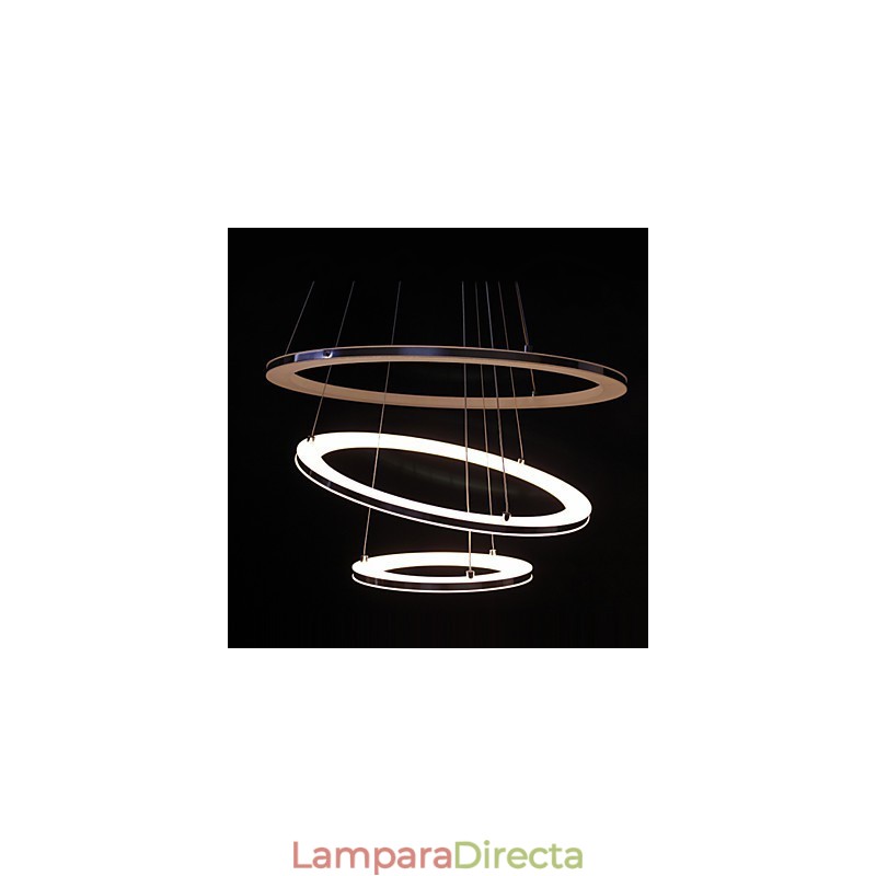 Lámpara colgante moderna de 3 anillos de acrílico
