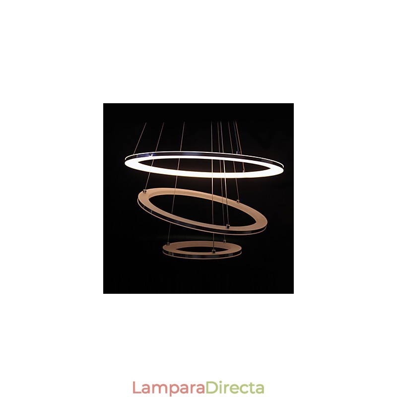 Lámpara colgante moderna de 3 anillos de acrílico
