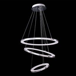Lámpara colgante moderna de 3 anillos de acrílico