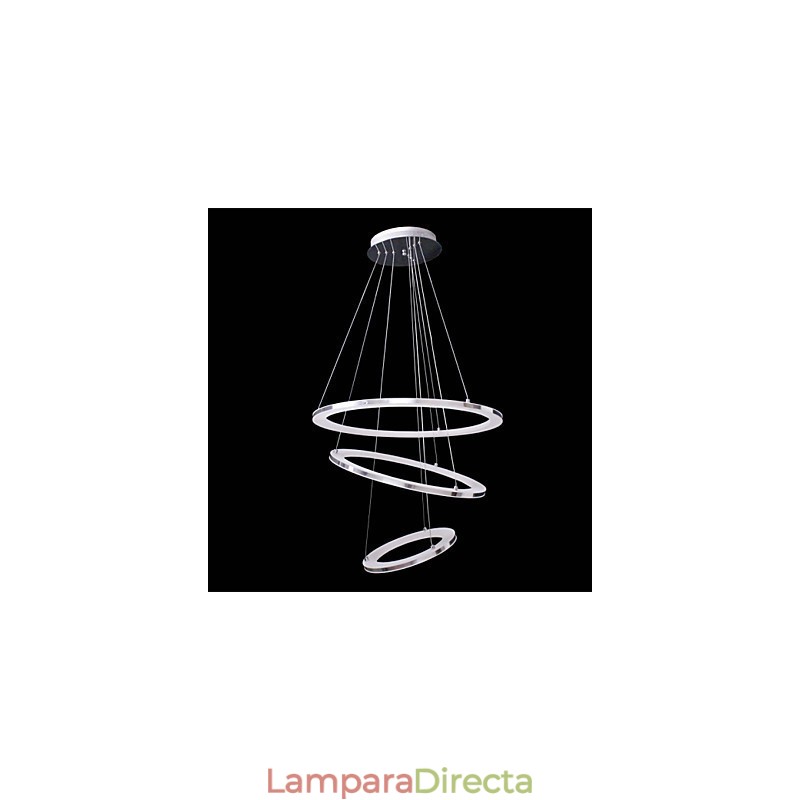 Lámpara colgante moderna de 3 anillos de acrílico