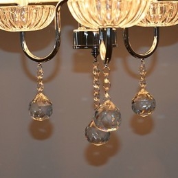 Lámpara de araña moderna contemporánea de cristal galvanizado
