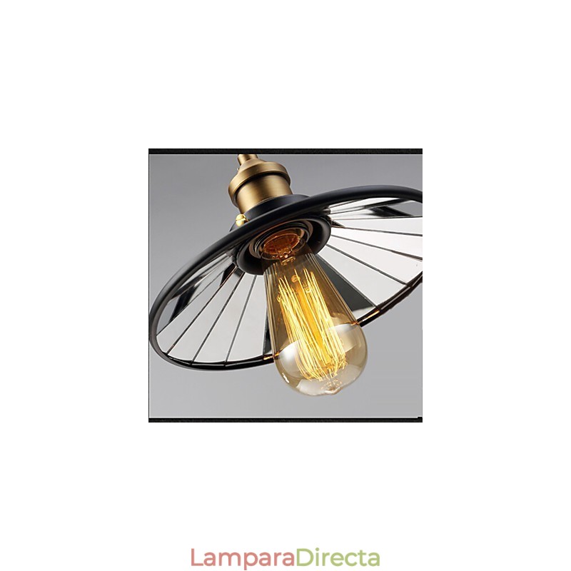 Lámpara colgante vintage Pully para vestíbulo de 3 islas, metal y pantalla interior de vidrio
