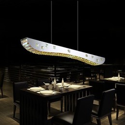 Lámpara colgante de cristal Lámpara colgante de metal cromado Cristal ámbar o transparente