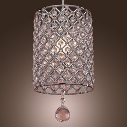 Lámpara colgante de cristal estilo cilindro