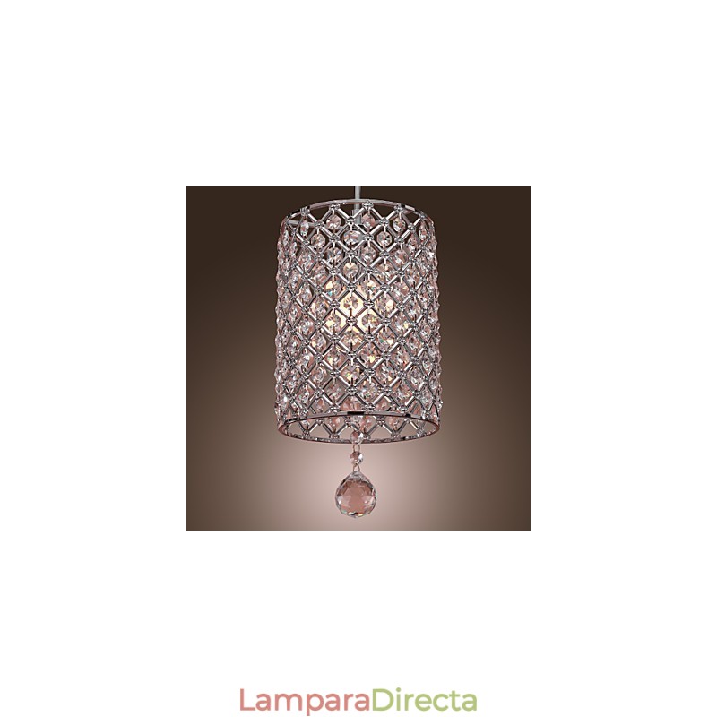 Lámpara colgante de cristal estilo cilindro