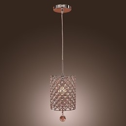 Lámpara colgante de cristal estilo cilindro