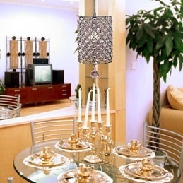 Lámpara colgante de cristal estilo cilindro