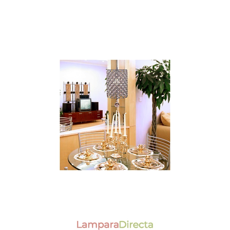 Lámpara colgante de cristal estilo cilindro