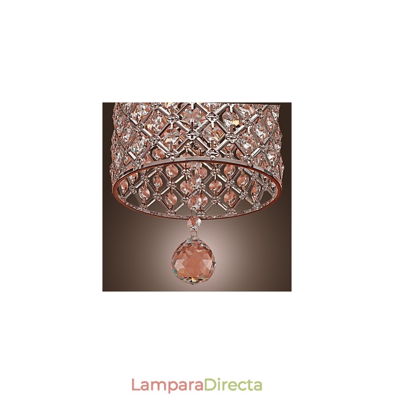 Lámpara colgante de cristal estilo cilindro