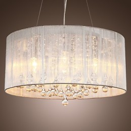 Lámpara colgante moderna de tambor de 4 luces