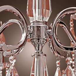 Lámpara de araña de cristal moderna de 2 niveles con 12 luces