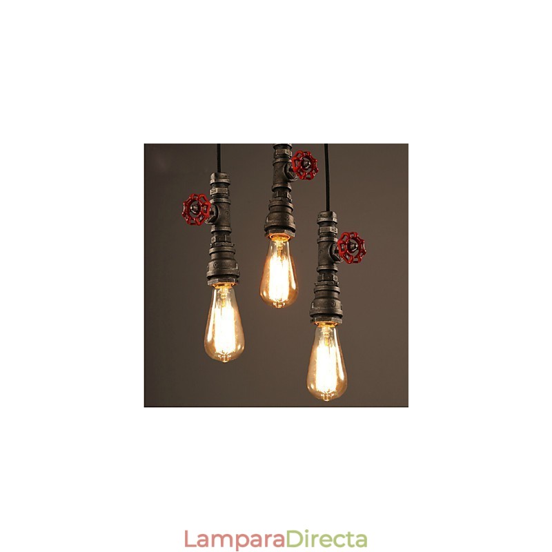 Lámpara colgante retro que cumple el papel de decoración de loft Lámpara colgante de tubería industrial rural