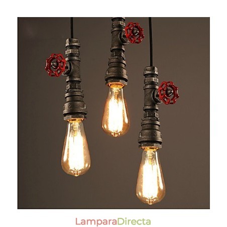 Lámpara colgante retro que cumple el papel de decoración de loft Lámpara colgante de tubería industrial rural Lámpara colgante retro que cumple el papel de decoración de loft Lámpara colgante de tubería industrial rural