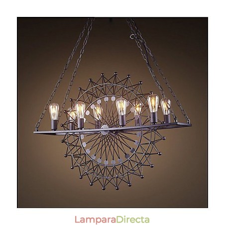 Lámpara colgante de rueda de rascacielos de estilo industrial Lámpara colgante de rueda de rascacielos de estilo industrial