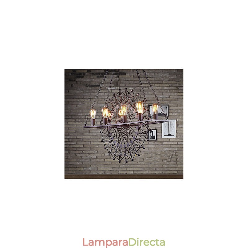Lámpara colgante de rueda de rascacielos de estilo industrial