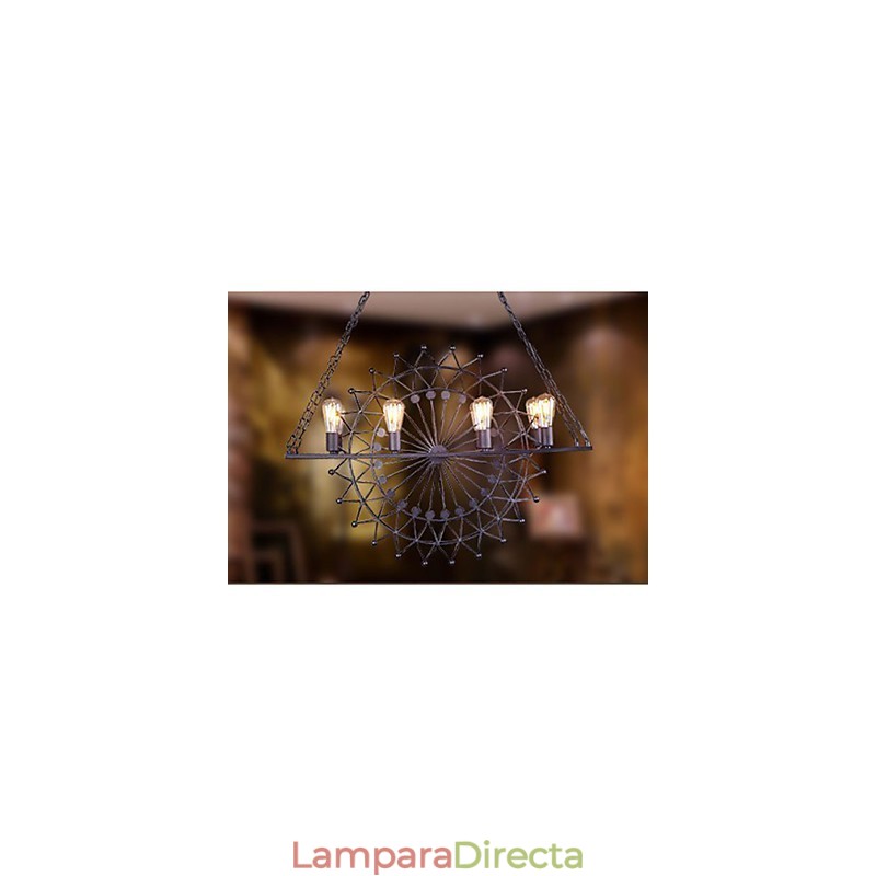 Lámpara colgante de rueda de rascacielos de estilo industrial