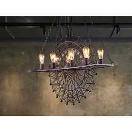 Lámpara colgante de rueda de rascacielos de estilo industrial