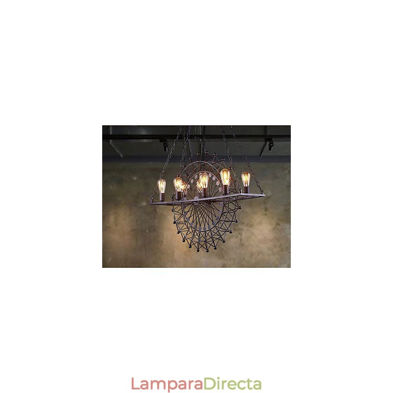 Lámpara colgante de rueda de rascacielos de estilo industrial