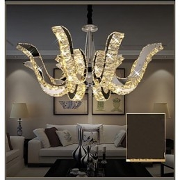 Lámpara de cristal moderna de lujo con forma de vela y colgante de cristal