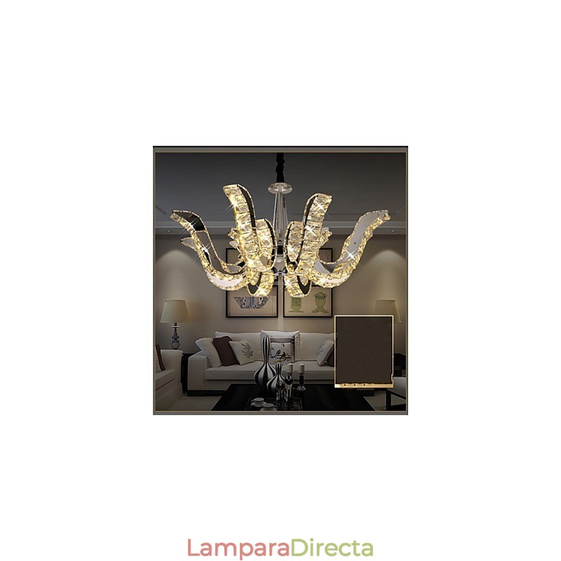 Lámpara de cristal moderna de lujo con forma de vela y colgante de cristal
