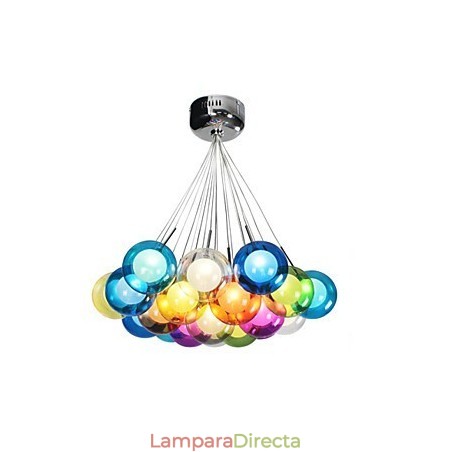Lámpara colgante moderna de vidrio coloreado con forma de globo de burbujas y 19 luces Lámpara colgante moderna de vidrio coloreado con forma de globo de burbujas y 19 luces