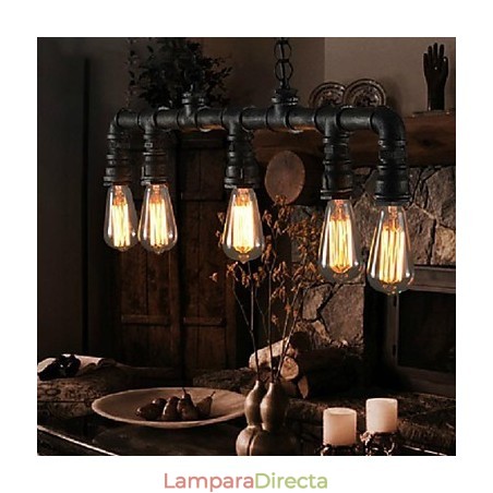 Lámpara colgante de metal con pintura estilo retro mini de estilo campestre clásico vintage tradicional para comedor Lámpara colgante de metal con pintura estilo retro mini de estilo campestre clásico vintage tradicional para comedor