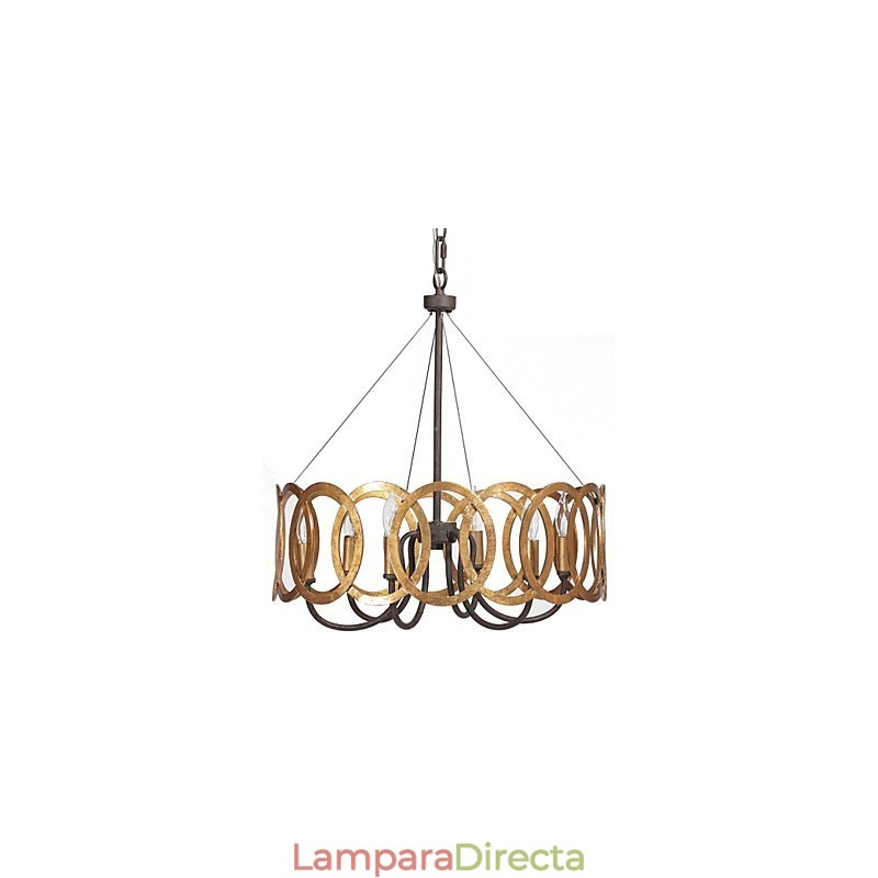 Lámpara de araña clásica tradicional de metal dorado