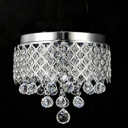 Lámpara empotrada clásica tradicional de metal cromado y cristal