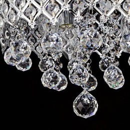 Lámpara empotrada clásica tradicional de metal cromado y cristal