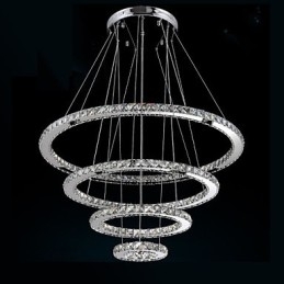Lámpara colgante moderna de cristal transparente para techo (diámetro de 100 cm, 80 cm, 60 cm y 40 cm).
