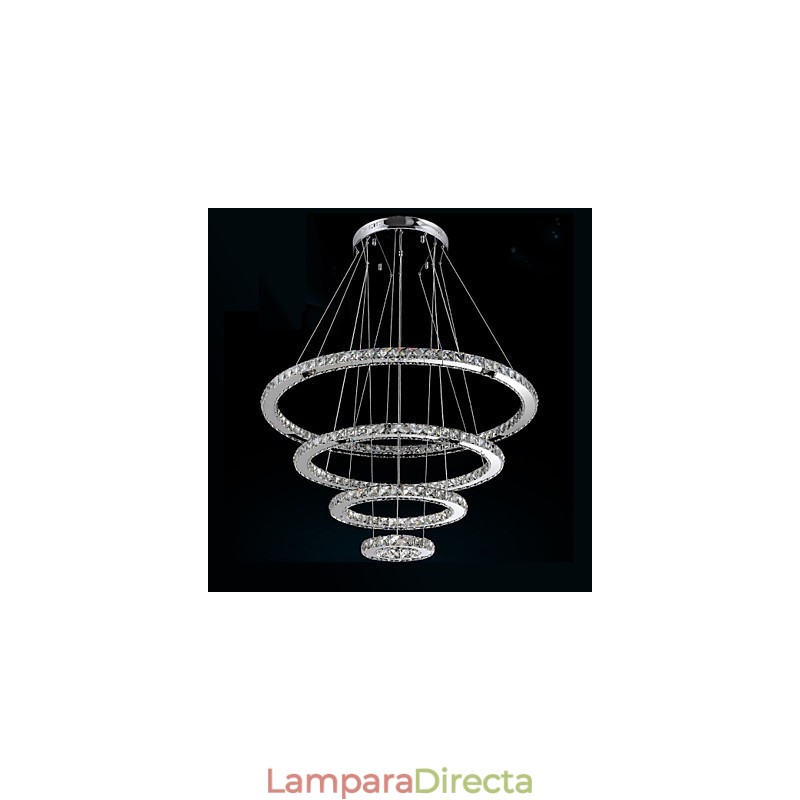 Lámpara colgante moderna de cristal transparente para techo (diámetro de 100 cm, 80 cm, 60 cm y 40 cm).