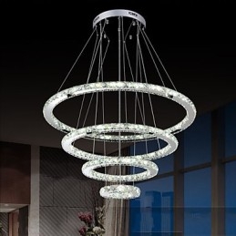 Lámpara colgante moderna de cristal transparente para techo (diámetro de 100 cm, 80 cm, 60 cm y 40 cm).