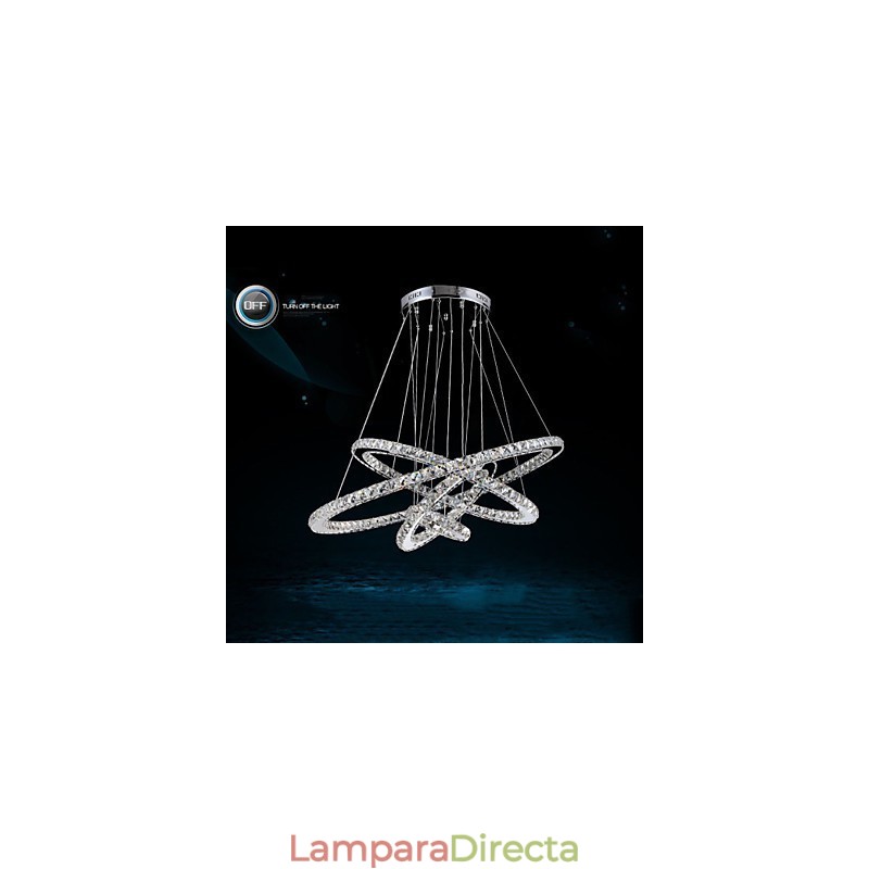 Lámpara colgante moderna de cristal transparente para techo (diámetro de 100 cm, 80 cm, 60 cm y 40 cm).