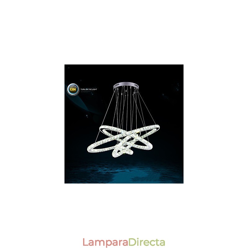 Lámpara colgante moderna de cristal transparente para techo (diámetro de 100 cm, 80 cm, 60 cm y 40 cm).