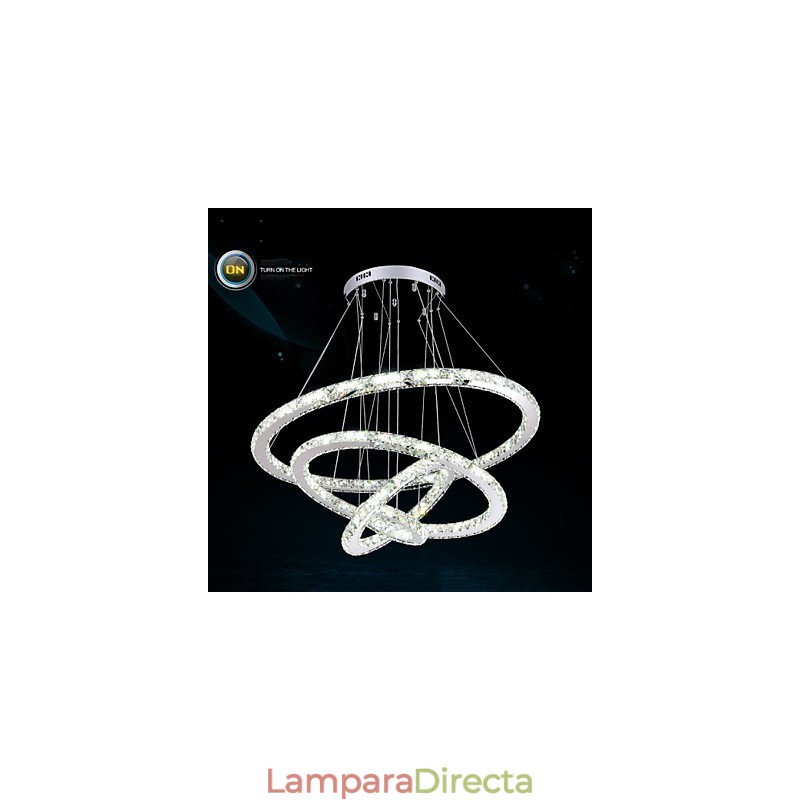Lámpara colgante moderna de cristal transparente para techo (diámetro de 100 cm, 80 cm, 60 cm y 40 cm).
