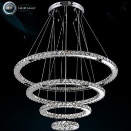Lámpara colgante moderna de cristal transparente para techo (diámetro de 100 cm, 80 cm, 60 cm y 40 cm).