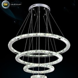 Lámpara colgante moderna de cristal transparente para techo (diámetro de 100 cm, 80 cm, 60 cm y 40 cm).