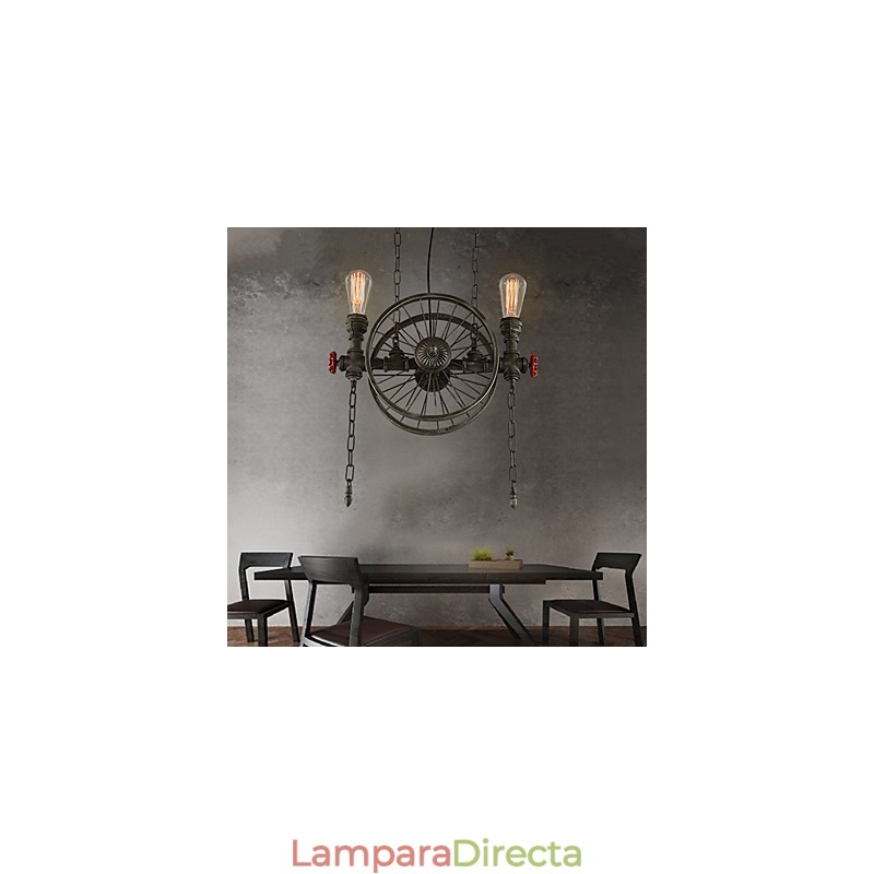 Lámpara de araña americana con rueda de hierro