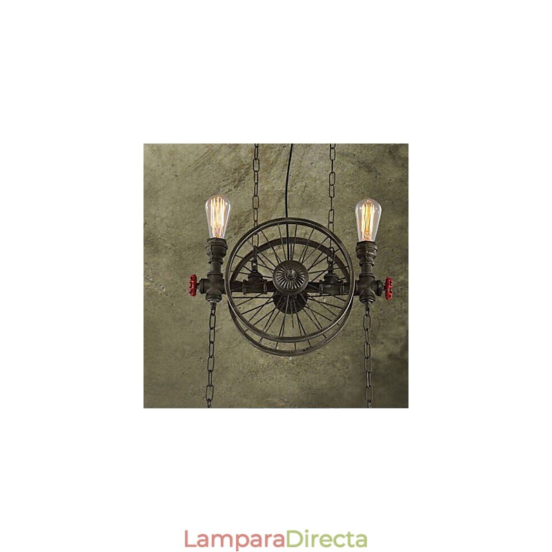 Lámpara de araña americana con rueda de hierro