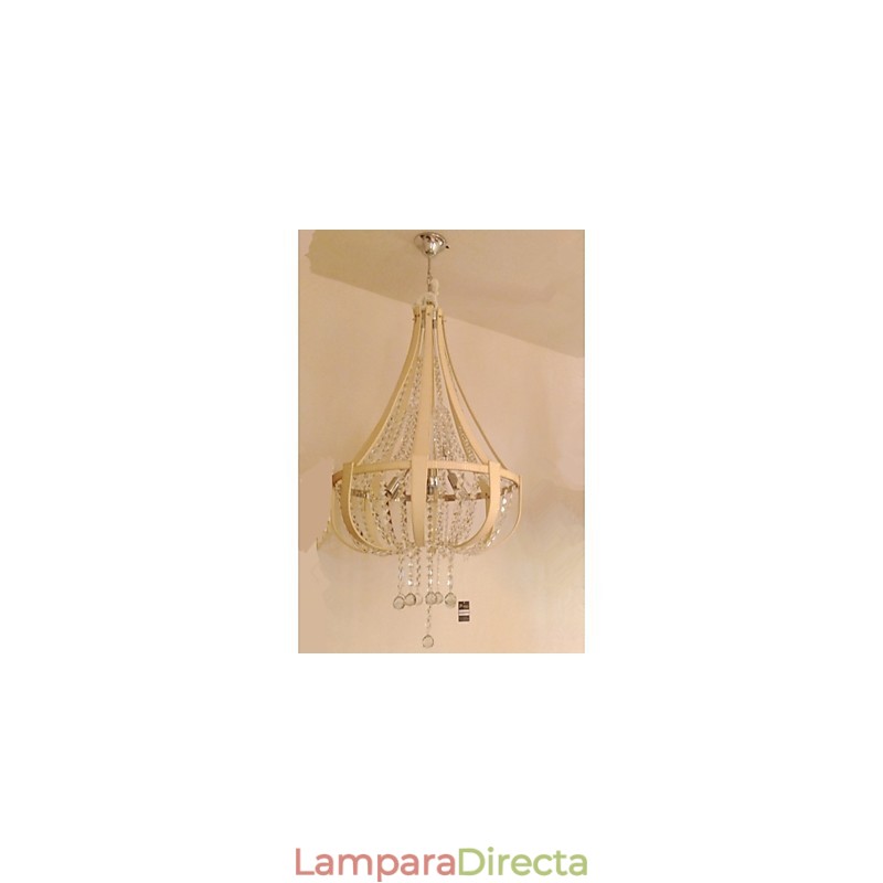 Lámpara de araña creativa de hierro, de cristal y cuero de lujo posmoderna