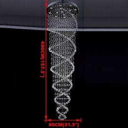 Lámparas colgantes de cristal para techo, 13 luces, modernas, plateadas, transparentes, K9