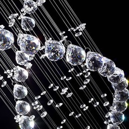 Lámparas colgantes de cristal para techo, 13 luces, modernas, plateadas, transparentes, K9