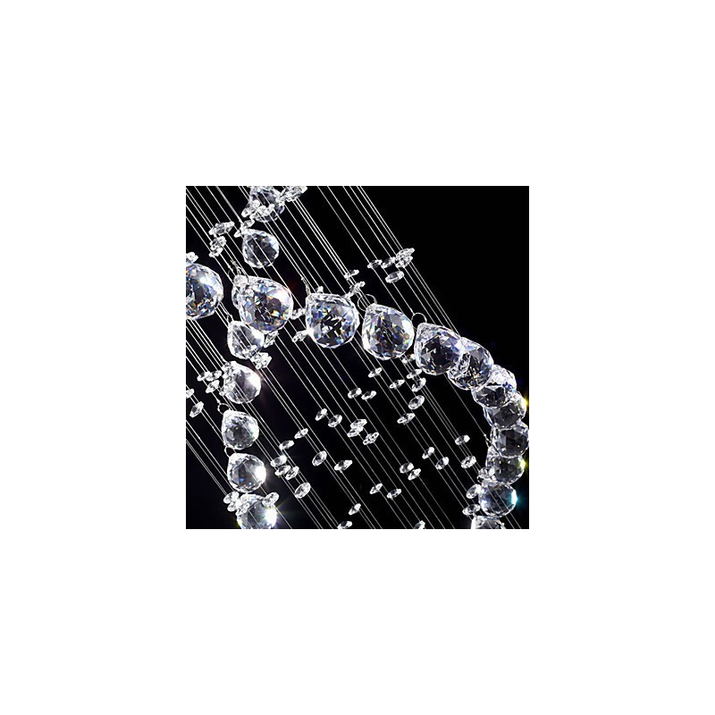 Lámparas colgantes de cristal para techo, 13 luces, modernas, plateadas, transparentes, K9