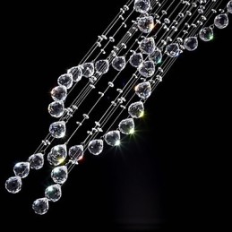Lámparas colgantes de cristal para techo, 13 luces, modernas, plateadas, transparentes, K9