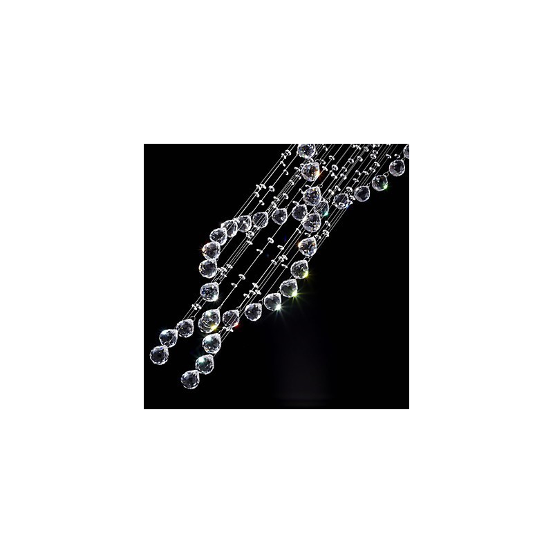Lámparas colgantes de cristal para techo, 13 luces, modernas, plateadas, transparentes, K9