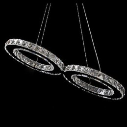 Lámpara colgante contemporánea de metal cromado y cristal