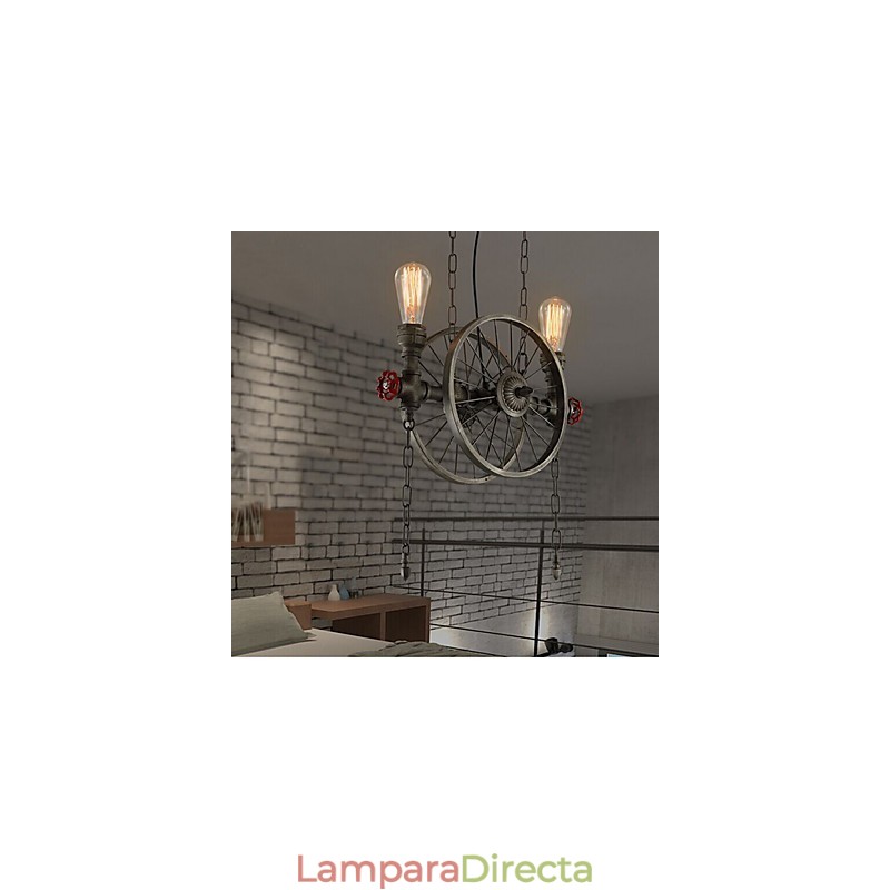 Lámpara de araña americana con rueda de hierro